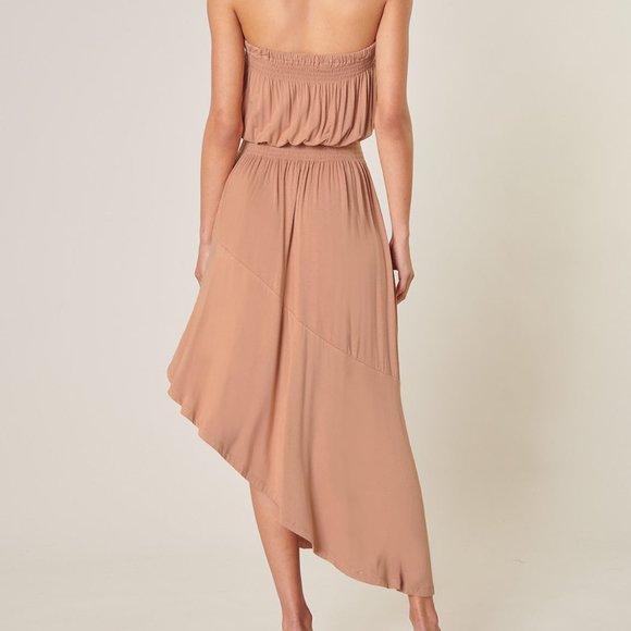 Sugarlips asymmetric strapless Tube dress Elastic waist Midi Length XS S M L - Picture 2 of 2